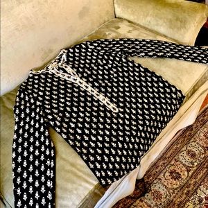 J. Crew 100% Cotton Blouse, Black & White